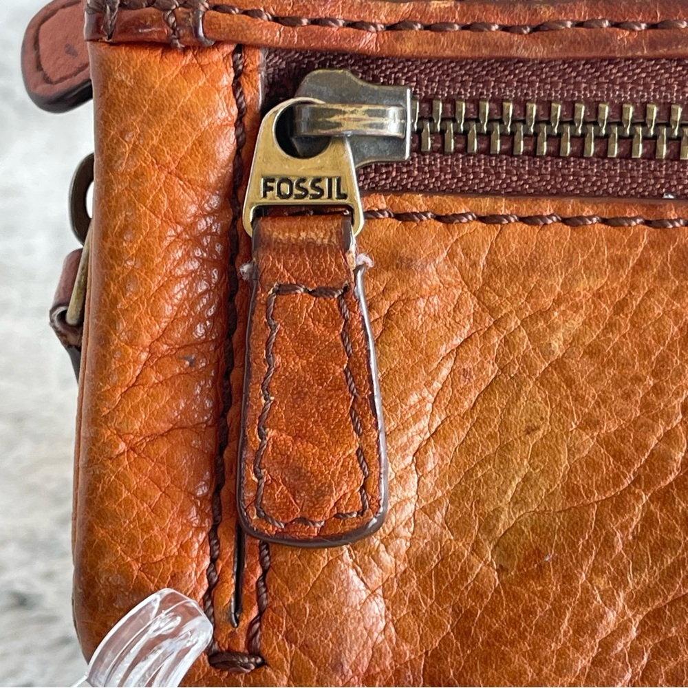 Fossil brown leather wallet. Vintage Style - Picture 7 of 11